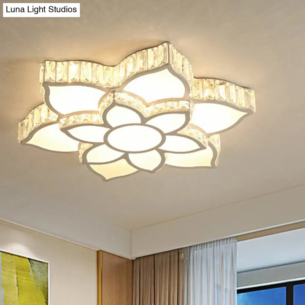 Modern Acrylic Flush Mount Spotlight Led Ceiling Light With Remote Control Dimming - White/3 Color