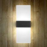 Modern Acrylic Geometric Led Wall Sconce Lamp: Stylish Bedside Lighting Fixture Black / White Right