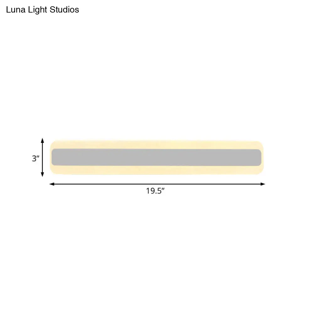 Modern Acrylic Led Bathroom Vanity Lighting Fixture In Warm/White Light 16/19.5/23.5 Wide