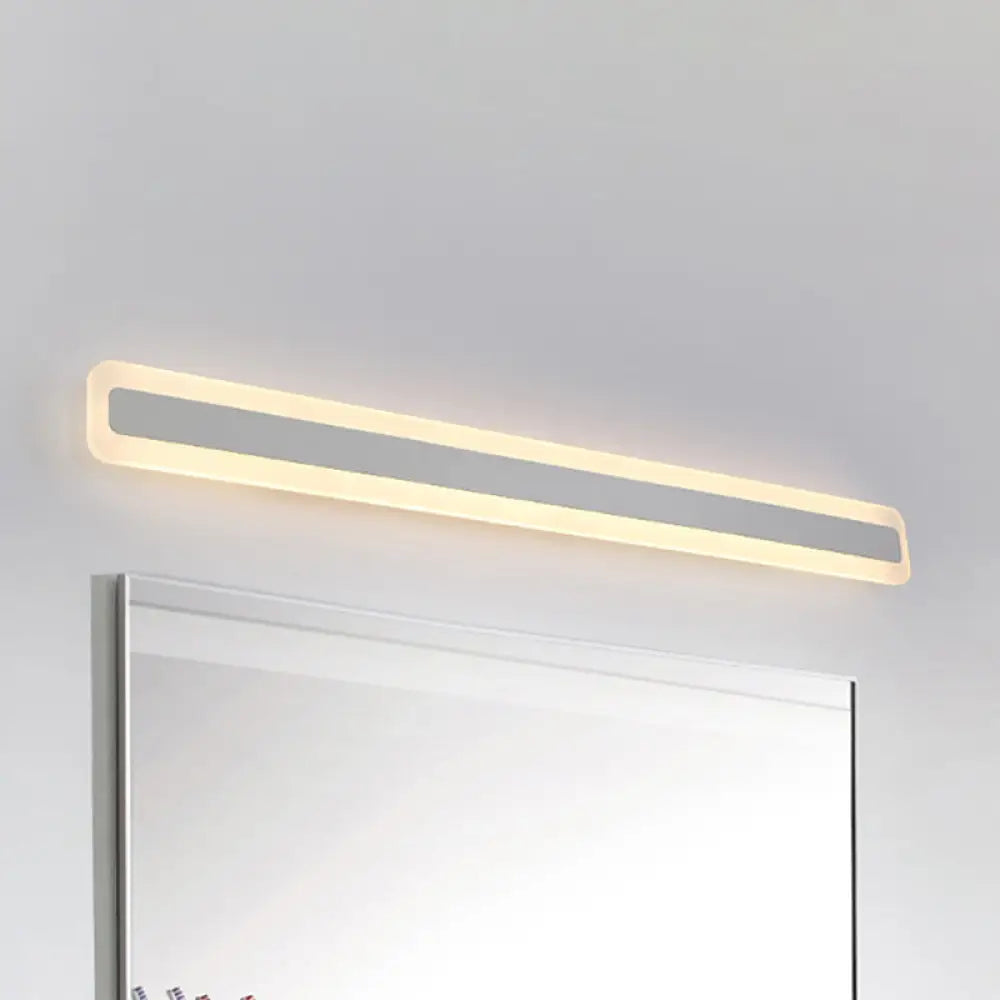 Modern Acrylic Led Bathroom Vanity Lighting Fixture In Warm/White Light 16/19.5/23.5 Wide White / 16