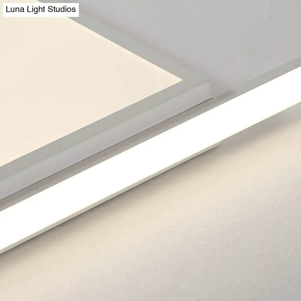 Modern Acrylic Led Box Ceiling Lamp In Warm/White Light - Remote Control Dimmable