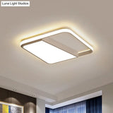 Modern Acrylic Led Box Ceiling Lamp In Warm/White Light - Remote Control Dimmable