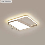 Modern Acrylic Led Box Ceiling Lamp In Warm/White Light - Remote Control Dimmable