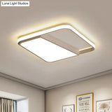 Modern Acrylic Led Box Ceiling Lamp In Warm/White Light - Remote Control Dimmable 16.5/19.5/23.5 W