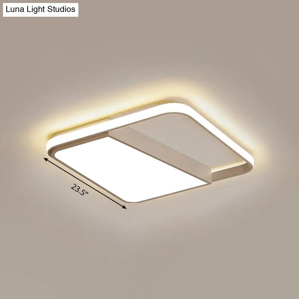 Modern Acrylic Led Box Ceiling Lamp In Warm/White Light - Remote Control Dimmable