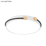 Modern Acrylic Led Ceiling Flush Lamp With Nordic Design In White/Green/Blue Shade For Living Room