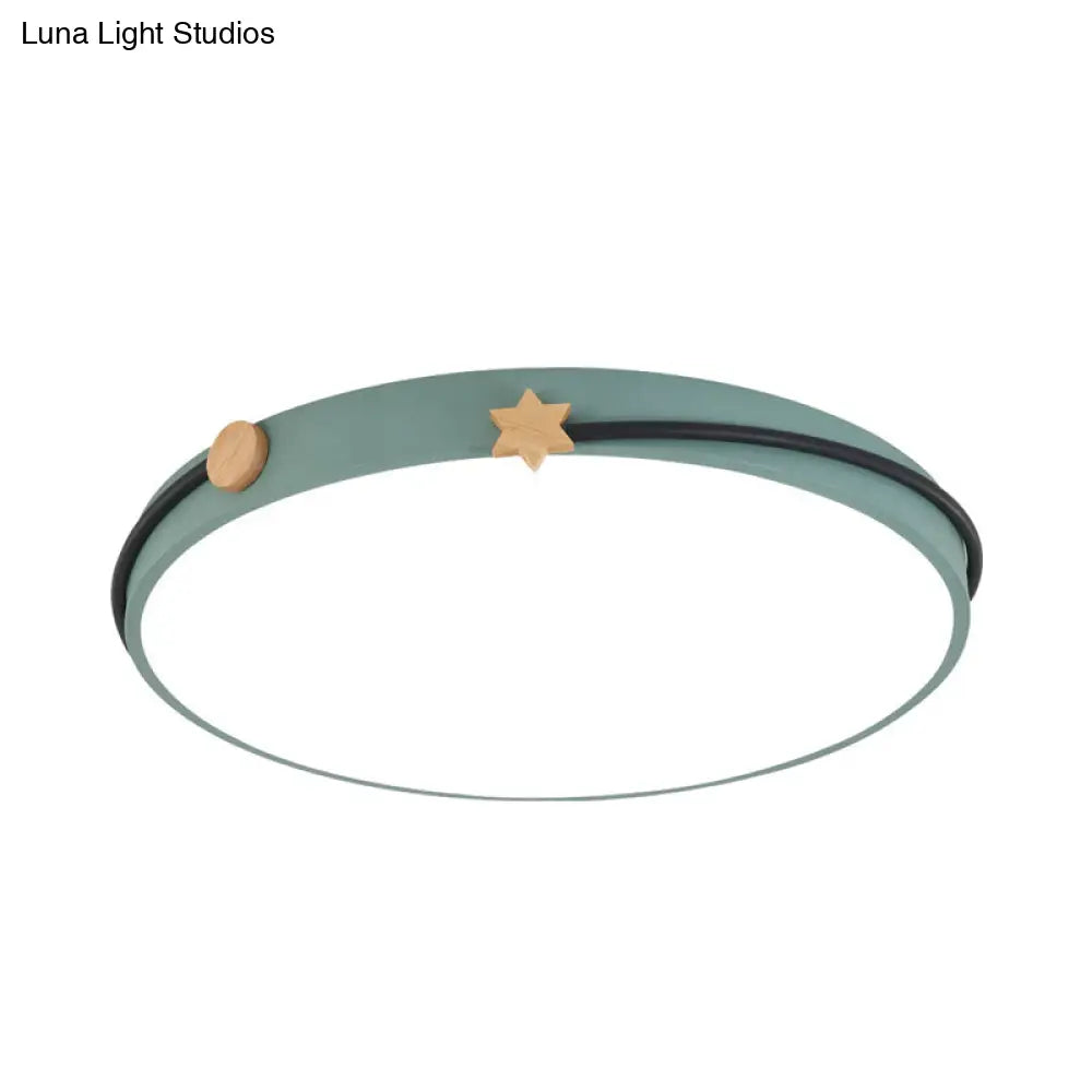 Modern Acrylic Led Ceiling Flush Lamp With Nordic Design In White/Green/Blue Shade For Living Room