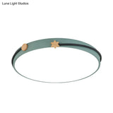 Modern Acrylic Led Ceiling Flush Lamp With Nordic Design In White/Green/Blue Shade For Living Room