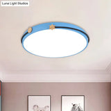 Modern Acrylic Led Ceiling Flush Lamp With Nordic Design In White/Green/Blue Shade For Living Room