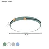 Modern Acrylic Led Ceiling Flush Lamp With Nordic Design In White/Green/Blue Shade For Living Room