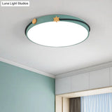 Modern Acrylic Led Ceiling Flush Lamp With Nordic Design In White/Green/Blue Shade For Living Room