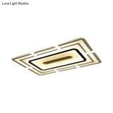 Modern Acrylic Led Ceiling Flush Mount Lamp - White Thinnest Pad With Slot Design Warm/White Light