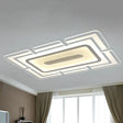 Modern Acrylic Led Ceiling Flush Mount Lamp - White Thinnest Pad With Slot Design Warm/White Light /