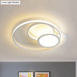 Modern Acrylic Led Ceiling Lamp Multi-Ring Flush Mount Fixture For Bedroom With Warm/White Light