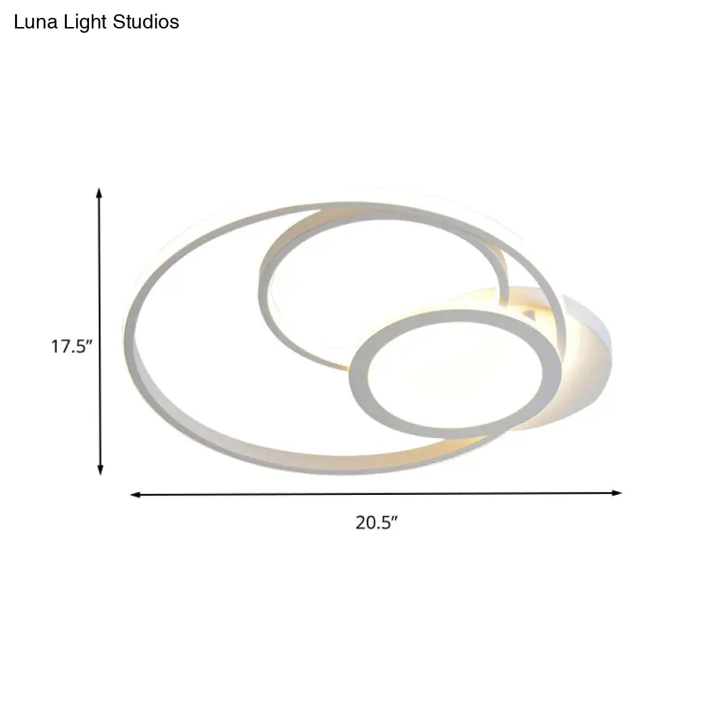 Modern Acrylic Led Ceiling Lamp Multi-Ring Flush Mount Fixture For Bedroom With Warm/White Light