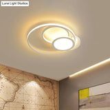 Modern Acrylic Led Ceiling Lamp Multi-Ring Flush Mount Fixture For Bedroom With Warm/White Light