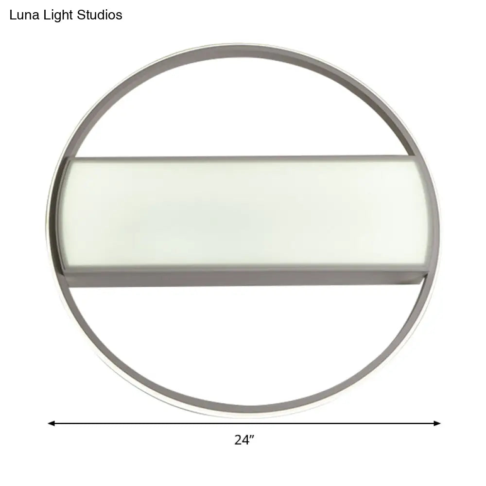 Modern Acrylic Led Ceiling Light For Stairway - Rectangle Flush Mount In Black Or White 16-24’ Wide