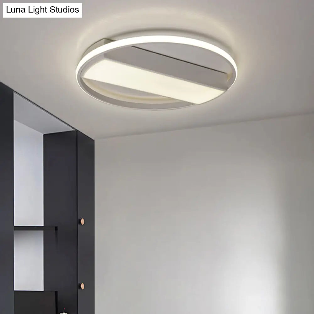 Modern Acrylic Led Ceiling Light For Stairway - Rectangle Flush Mount In Black Or White 16-24’ Wide