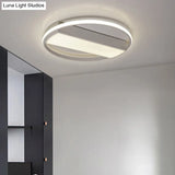 Modern Acrylic Led Ceiling Light For Stairway - Rectangle Flush Mount In Black Or White 16-24’ Wide