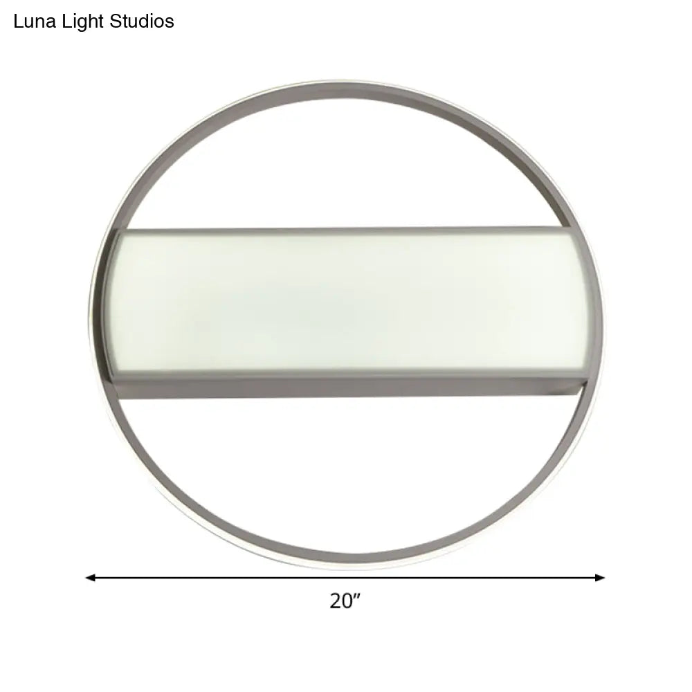 Modern Acrylic Led Ceiling Light For Stairway - Rectangle Flush Mount In Black Or White 16-24’ Wide