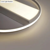 Modern Acrylic Led Ceiling Light For Stairway - Rectangle Flush Mount In Black Or White 16-24’ Wide