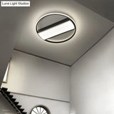 Modern Acrylic Led Ceiling Light For Stairway - Rectangle Flush Mount In Black Or White 16-24’ Wide