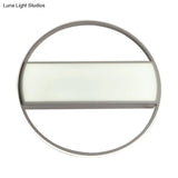 Modern Acrylic Led Ceiling Light For Stairway - Rectangle Flush Mount In Black Or White 16-24’ Wide