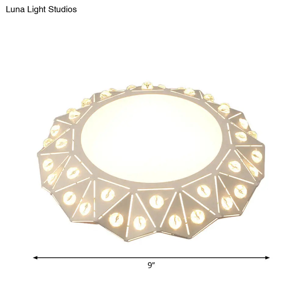 Modern Acrylic Led Ceiling Light In White For Foyer - Flush Mount Fixture