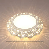 Modern Acrylic Led Ceiling Light In White For Foyer - Flush Mount Fixture / Warm
