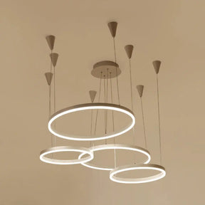 Modern Acrylic Led Chandelier Pendant Light - White Ceiling Fixture In Warm/White/Natural / Warm