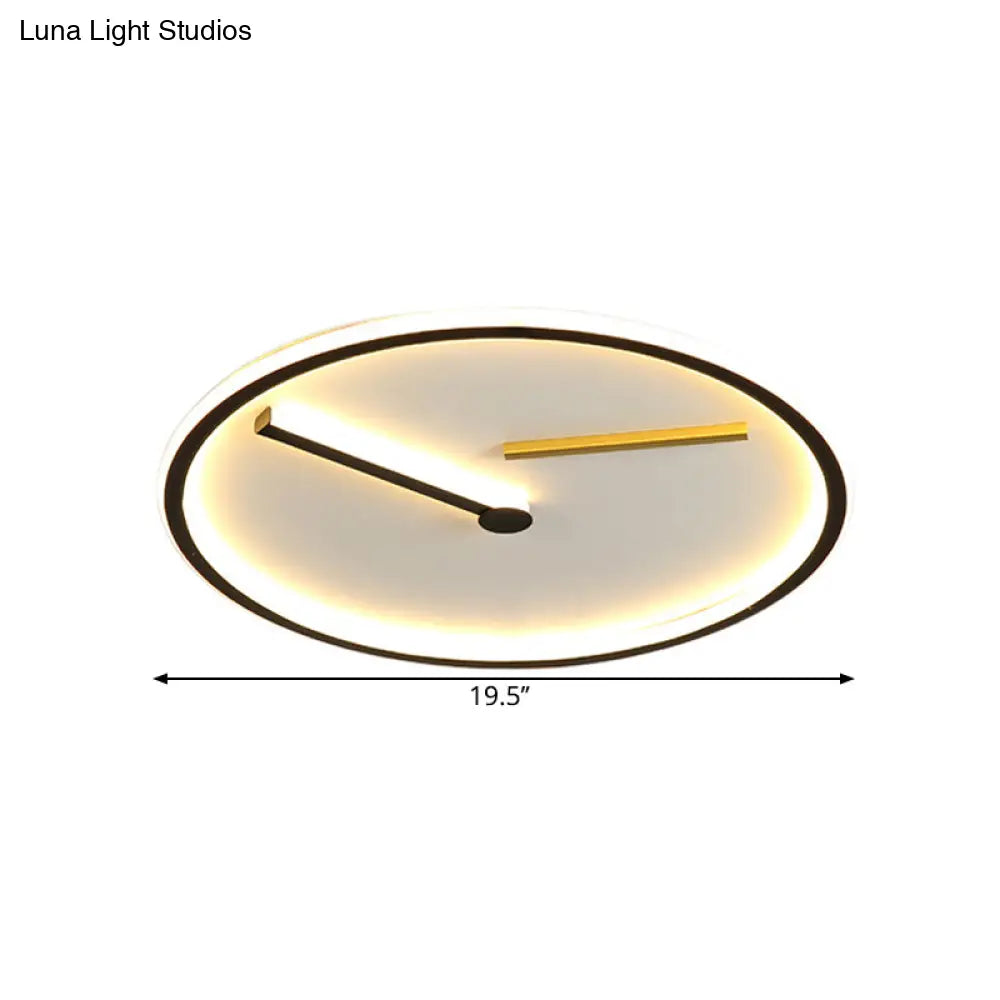 Modern Acrylic Led Close To Ceiling Light Fixture In Black - Warm/White Multiple Sizes
