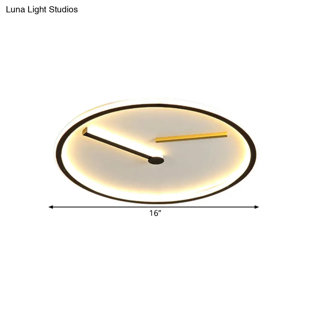 Modern Acrylic Led Close To Ceiling Light Fixture In Black - Warm/White Multiple Sizes