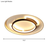 Modern Acrylic Led Flush Ceiling Light - 16’/19.5’ White Warm/White Mount Lamp