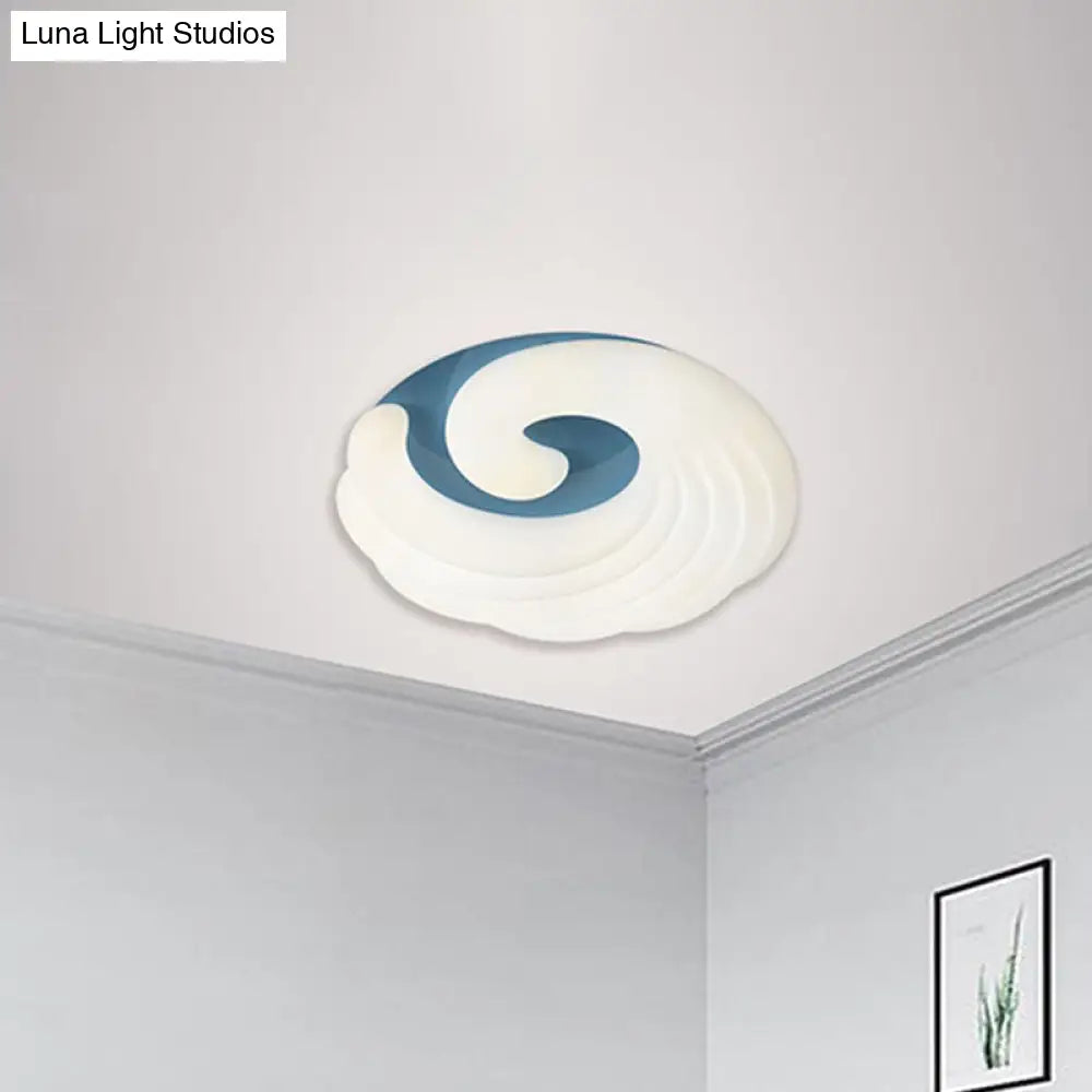 Modern Acrylic Led Flush Light Fixture In Grey/White/Blue - Cloud Design