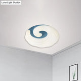 Modern Acrylic Led Flush Light Fixture In Grey/White/Blue - Cloud Design