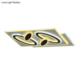 Modern Acrylic Led Flush Light In Black And White Round/Oval/Rectangle Shape - Perfect For Bedrooms