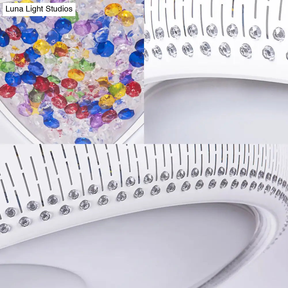 Modern Acrylic Led Flush Mount Ceiling Light - White 23’/31’ Wide