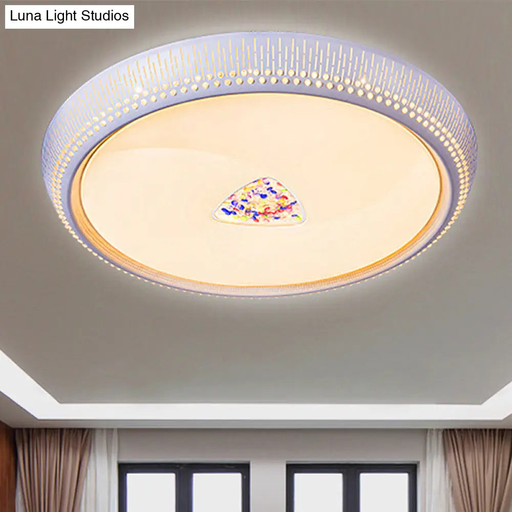 Modern Acrylic Led Flush Mount Ceiling Light - White 23’/31’ Wide
