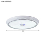 Modern Acrylic Led Flush Mount Ceiling Light - White 23’/31’ Wide