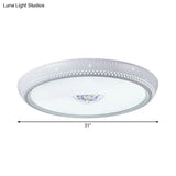 Modern Acrylic Led Flush Mount Ceiling Light - White 23’/31’ Wide