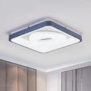 Modern Acrylic Led Flush Mount Lamp With Blue - White Triangle Bubble And Circle Patterns - Square