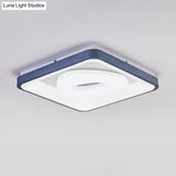 Modern Acrylic Led Flush Mount Lamp With Blue - White Triangle Bubble And Circle Patterns - Square