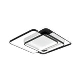 Modern Acrylic Led Flush Mount Light In Black - 16.5/20.5 Width Overlapping Design Perfect For