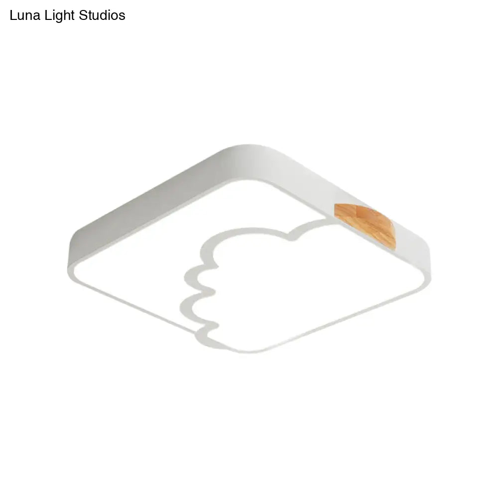Modern Acrylic Led Flush Mount Light With Cloud Pattern For Bedroom