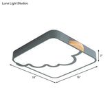 Modern Acrylic Led Flush Mount Light With Cloud Pattern For Bedroom