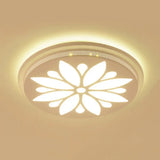 Modern Acrylic Led Flushmount Flower Ceiling Light For Dining Room And Bedroom White / 15’ A