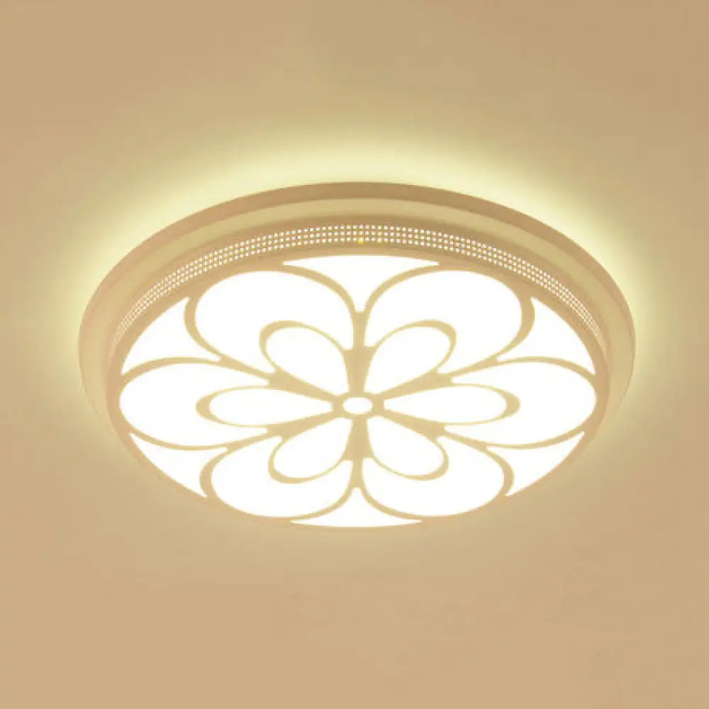 Modern Acrylic Led Flushmount Flower Ceiling Light For Dining Room And Bedroom White / 15’ B