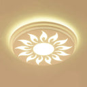 Modern Acrylic Led Flushmount Flower Ceiling Light For Dining Room And Bedroom White / 15’ D
