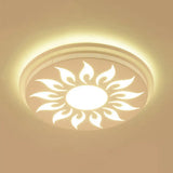 Modern Acrylic Led Flushmount Flower Ceiling Light For Dining Room And Bedroom White / 15’ D