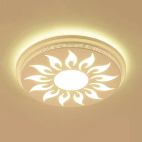Modern Acrylic Led Flushmount Flower Ceiling Light For Dining Room And Bedroom White / 15’ D